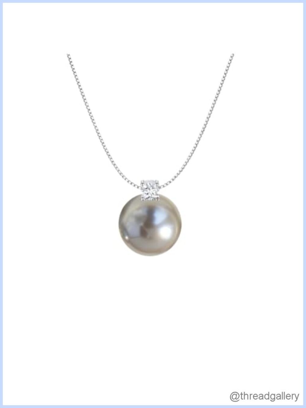 12mm Faux Pearl Pendant Necklace with Cubic Zirconia Hypoallergenic Non Tarnish